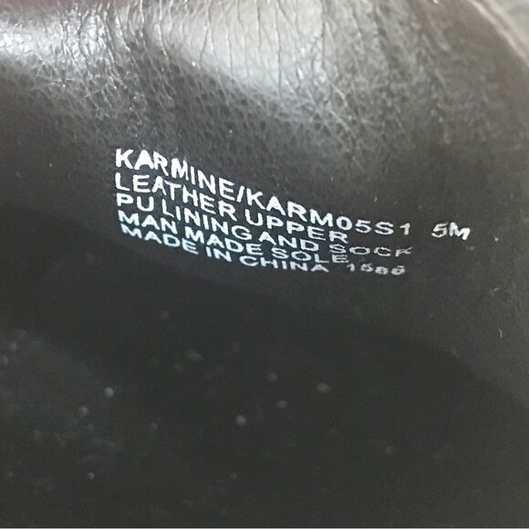 STEVE MADDEN Karmine Black Leather Loafer Gold Chain Buckle‎ Size 5 6.5 New - Picture 11 of 13